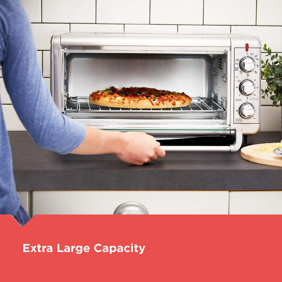 BLACK+DECKER air fry basket included for crisp results with little oil.