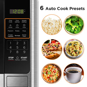 Black+Decker microwave control panel with LED display for clear timing and power