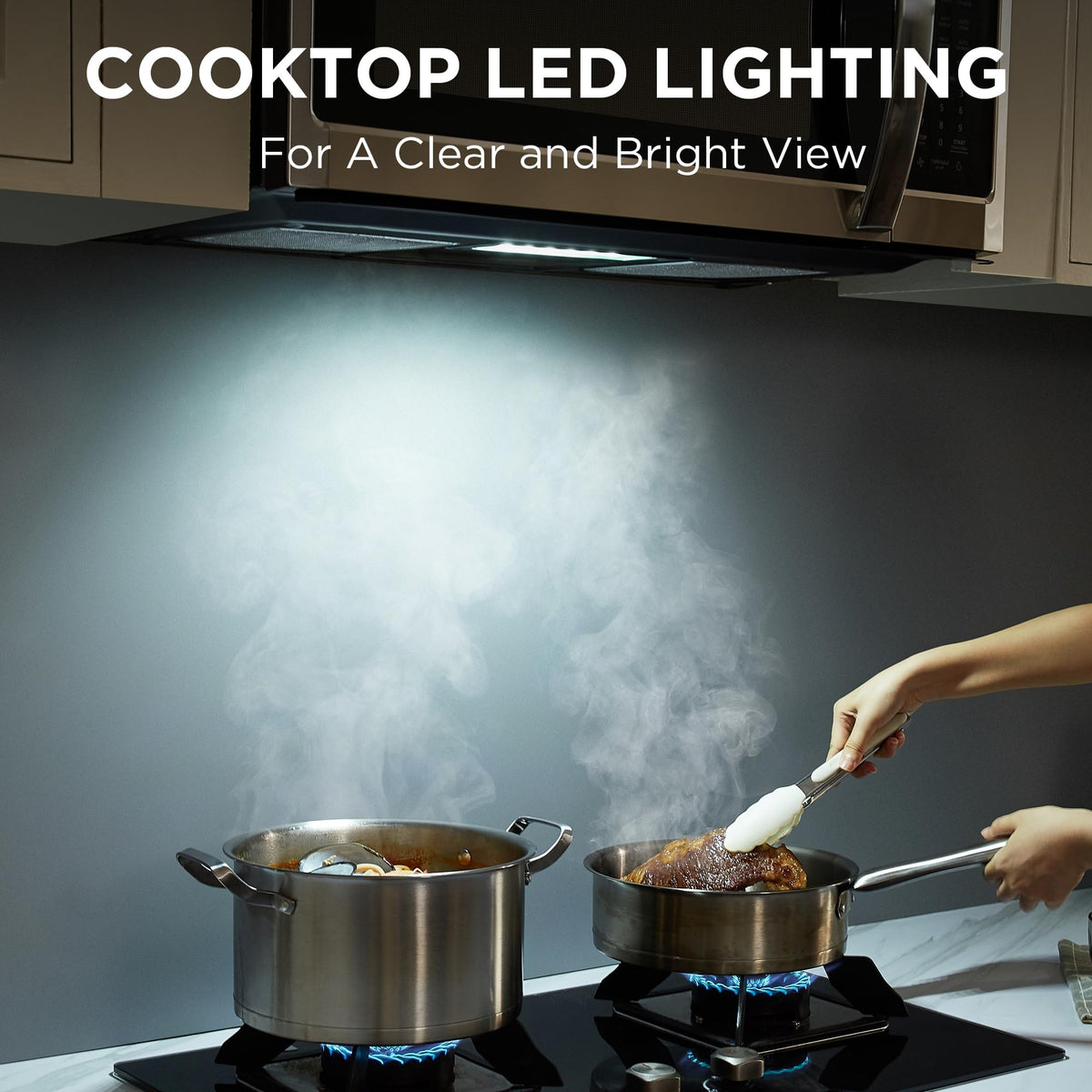 BLACK+DECKER EM044KB19 LED cooktop lighting for clear meal prep