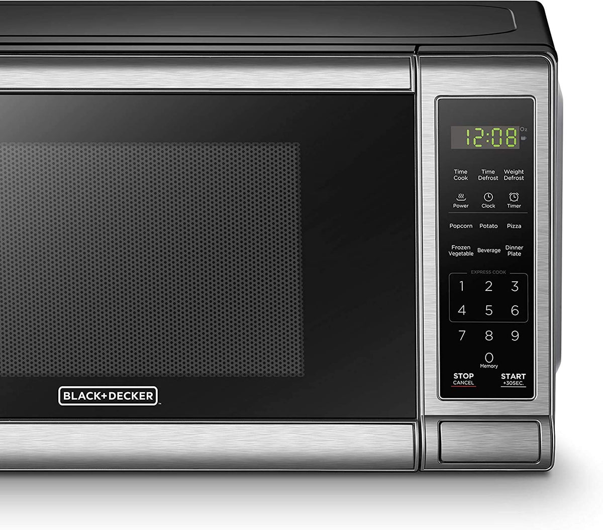 BLACK+DECKER EM720CB7 compact interior fits 0.7 cu ft capacity
