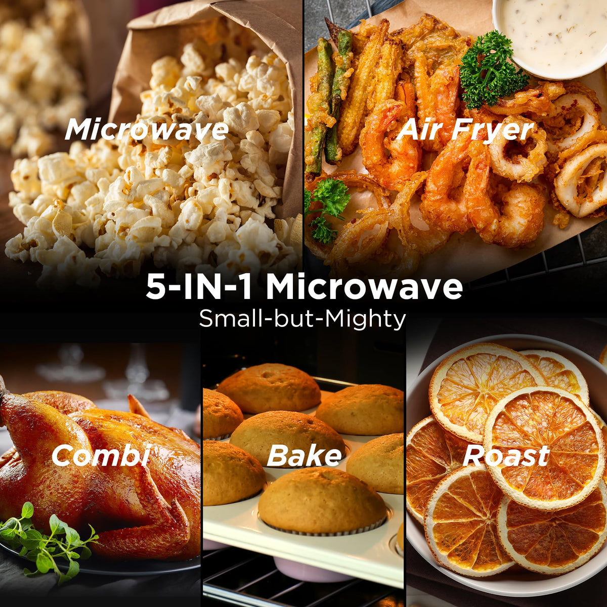 BLACK+DECKER ES9P032NA microwave door closed showing space-saving countertop design for busy kitchens