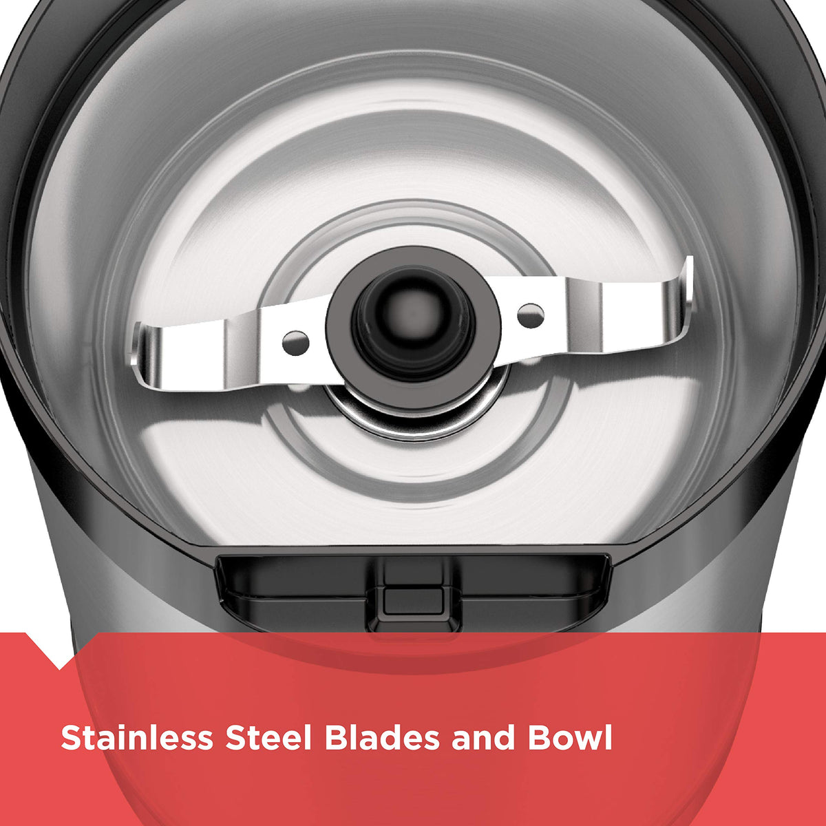 BLACK+DECKER grinder lid-lock safety feature in use