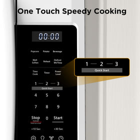 BLACK+DECKER control panel highlighting easy one-touch presets for quick meals.