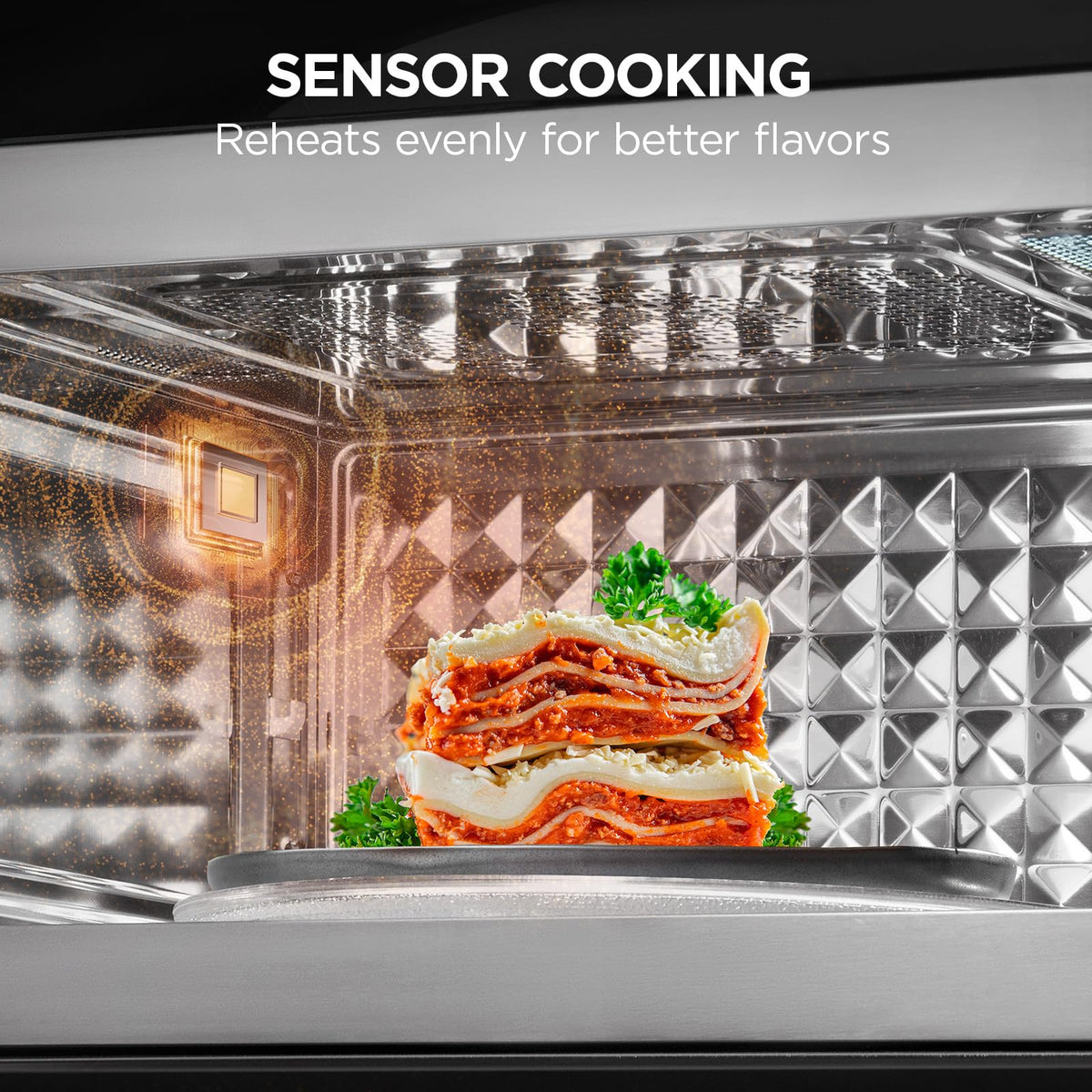 BLACK+DECKER convection and bake modes offer versatile cooking options.