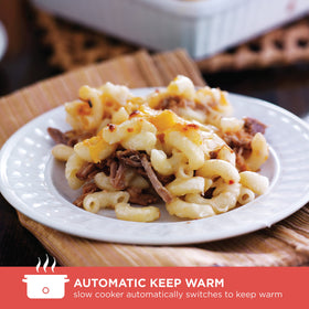BLACK+DECKER slow cooker with three heat settings for flexible timing