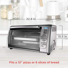 Stainless steel finish on the BLACK+DECKER countertop oven adds modern style