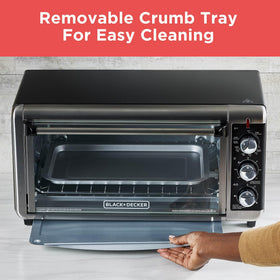 BLACK+DECKER TO3250XSBD convection fan delivers even browning and faster results.