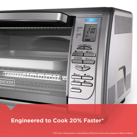 BLACK+DECKER toaster oven with eight one-touch functions for quick meal prep