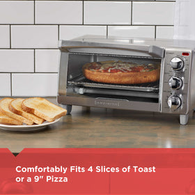 BLACK+DECKER toaster oven broil function for finishing toppings.