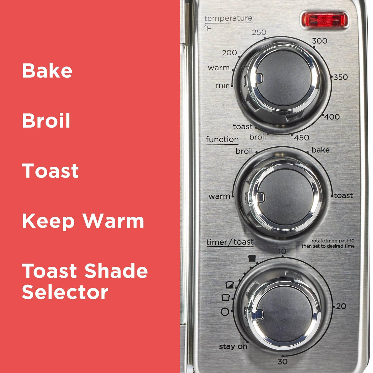BLACK+DECKER TO1313SBD toasting rack ready for even browning.