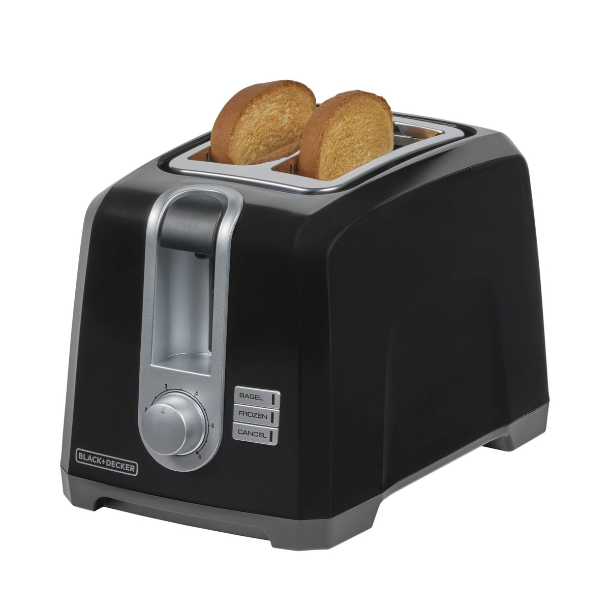 BLACK+DECKER toaster with cancel option for immediate stop.