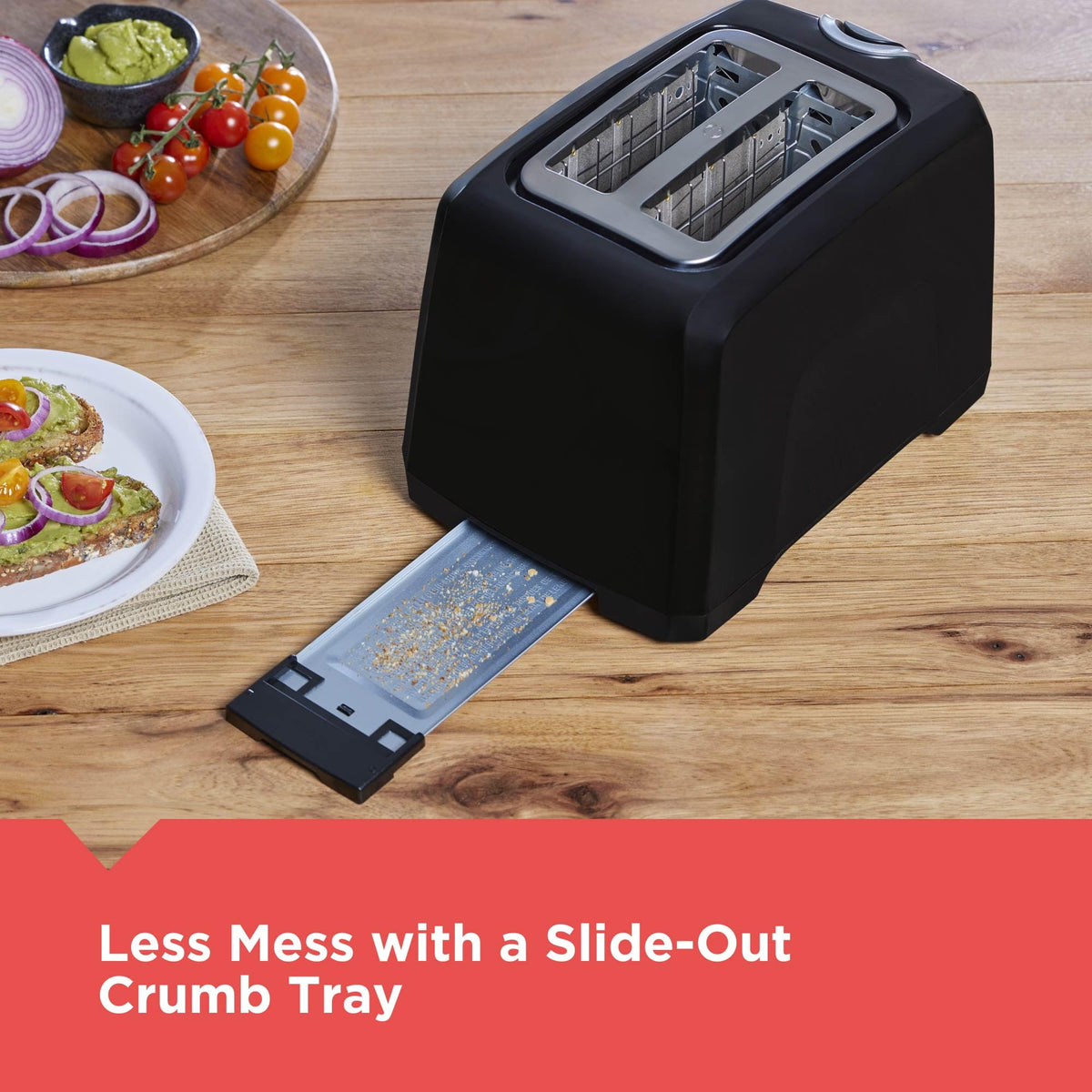 BLACK+DECKER toaster using frozen item function to thaw and toast efficiently.