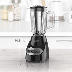 BLACK+DECKER blender control panel showing 12-speed settings for versatile blending.