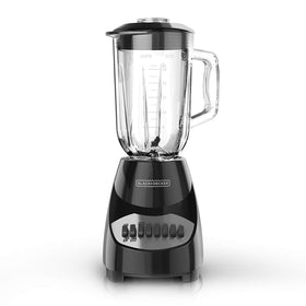 BLACK+DECKER 6-cup glass jar ready for spill-free pouring and meal prep.