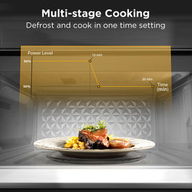 BLACK+DECKER turntable 12-4 inch supports even heating and versatile dish sizes.
