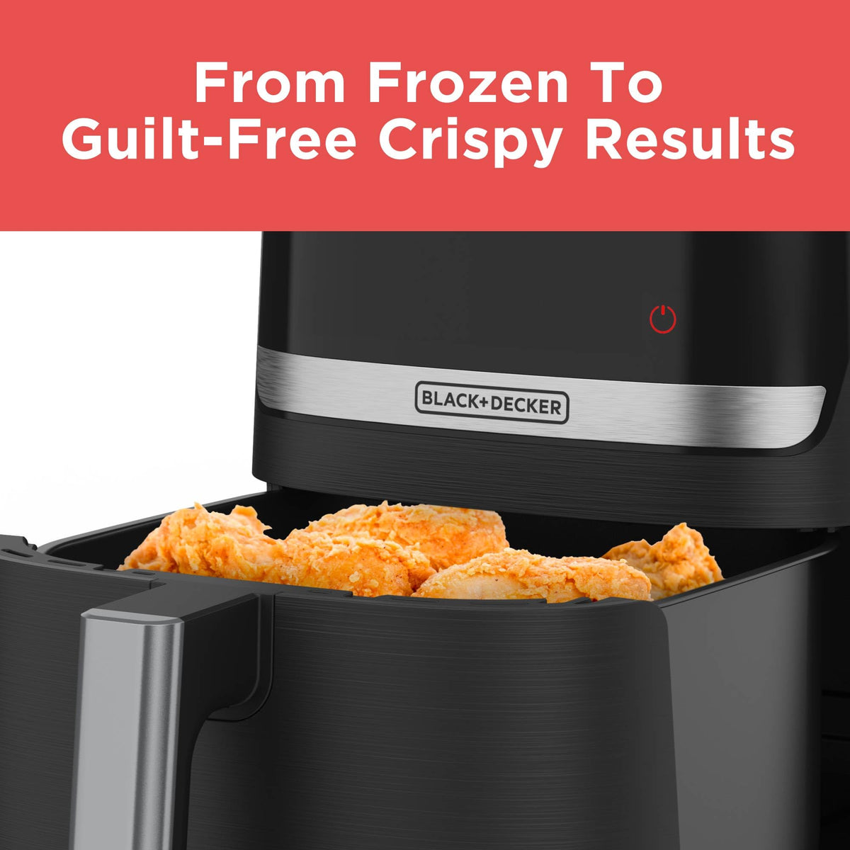 BLACK+DECKER Purifry 6QT air fryer crispy-fries result from air crisp technology.