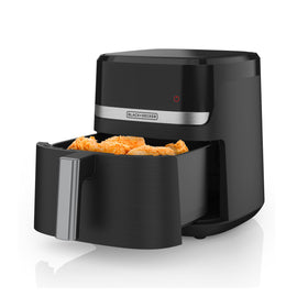 BLACK+DECKER Purifry 6QT air fryer front view on counter for quick, crispy meals.