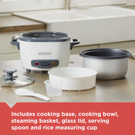 Keep warm indicator on BLACK+DECKER RC516 keeps rice ready to serve