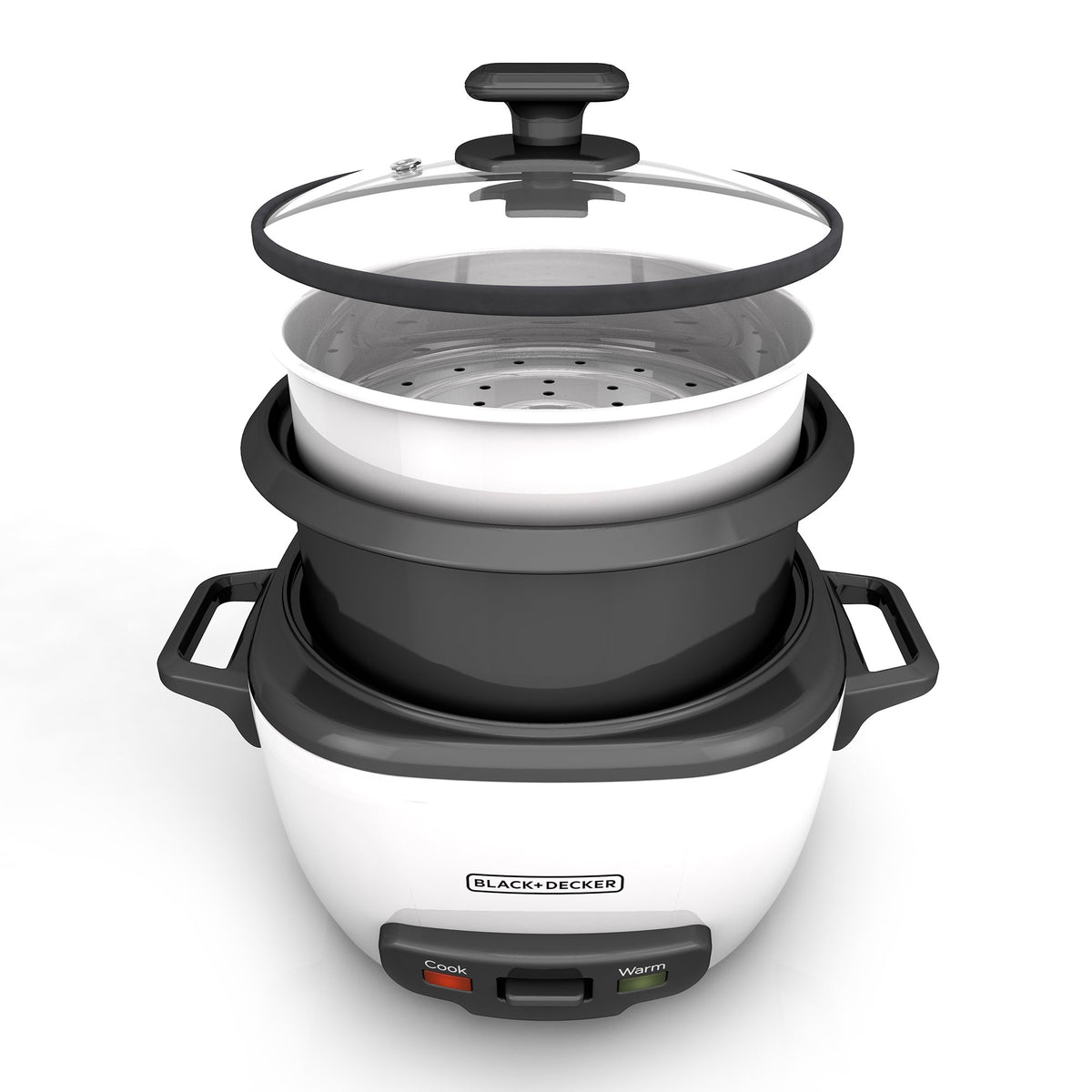 Two heat settings on BLACK+DECKER RC516 control cooking and warming
