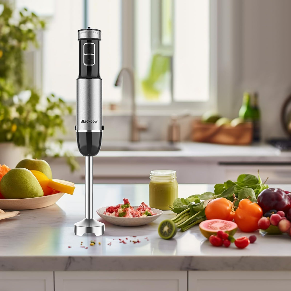 Includes blending stick and stainless steel blade, offering a complete blending kit.