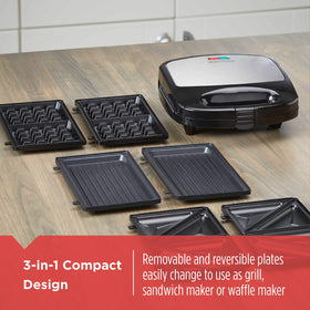 BLACK+DECKER Morning Station grill plate for even browning and searing
