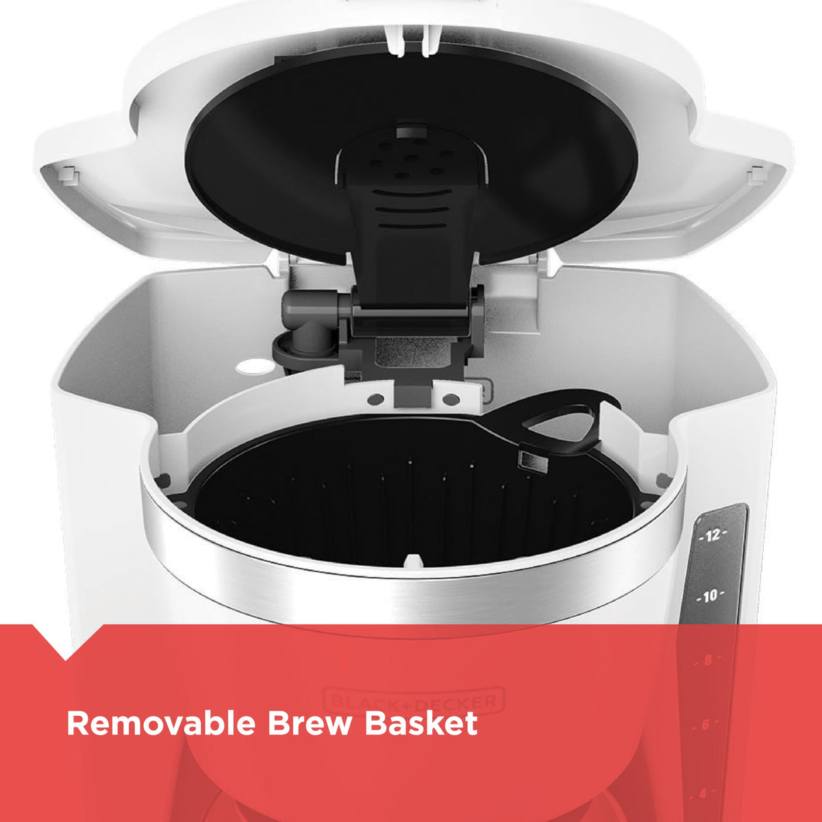 CM1160W 12-cup carafe ready for serving small gatherings or busy mornings.
