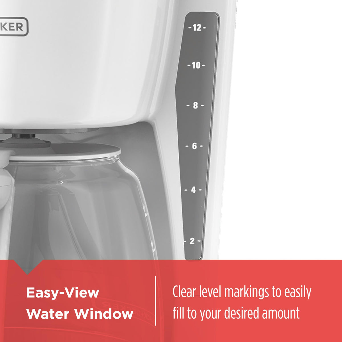 BLACK+DECKER CM1160W control panel with easy-to-use rubberized buttons.