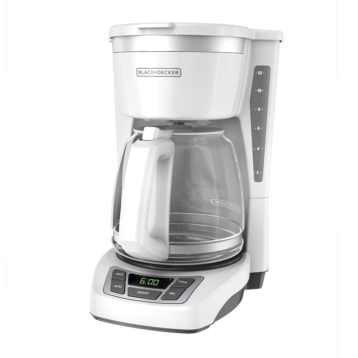 BLACK+DECKER CM1160W-1 front view with white and stainless finish for a modern kitchen.