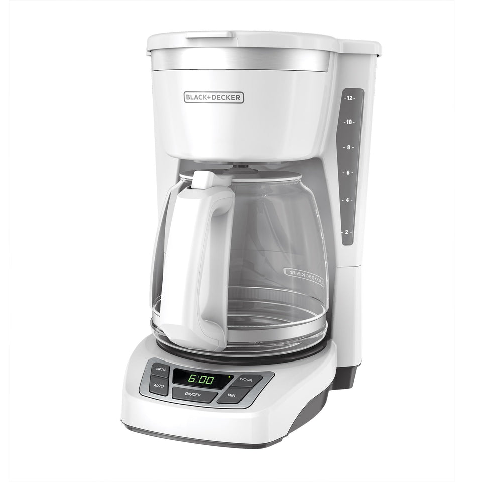 BLACK+DECKER CM1160W-1 front view with white and stainless finish for a modern kitchen.