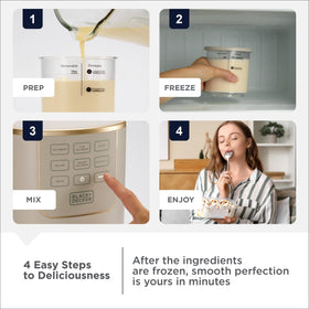 Creamy texture shown in a BLACK+DECKER ice cream pint