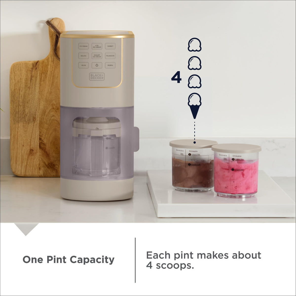 Custom flavors with mix-ins like chips and fruit in a BLACK+DECKER pint