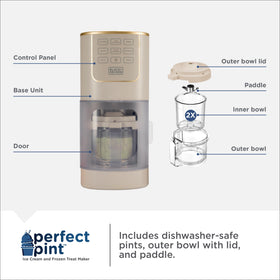 Dishwasher-safe parts shown for quick cleanup after making treats