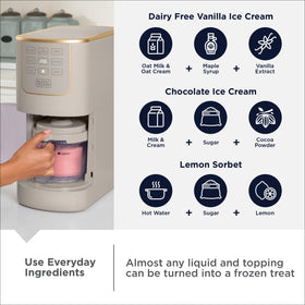 Kids helping add mix-ins into the BLACK+DECKER ice cream maker