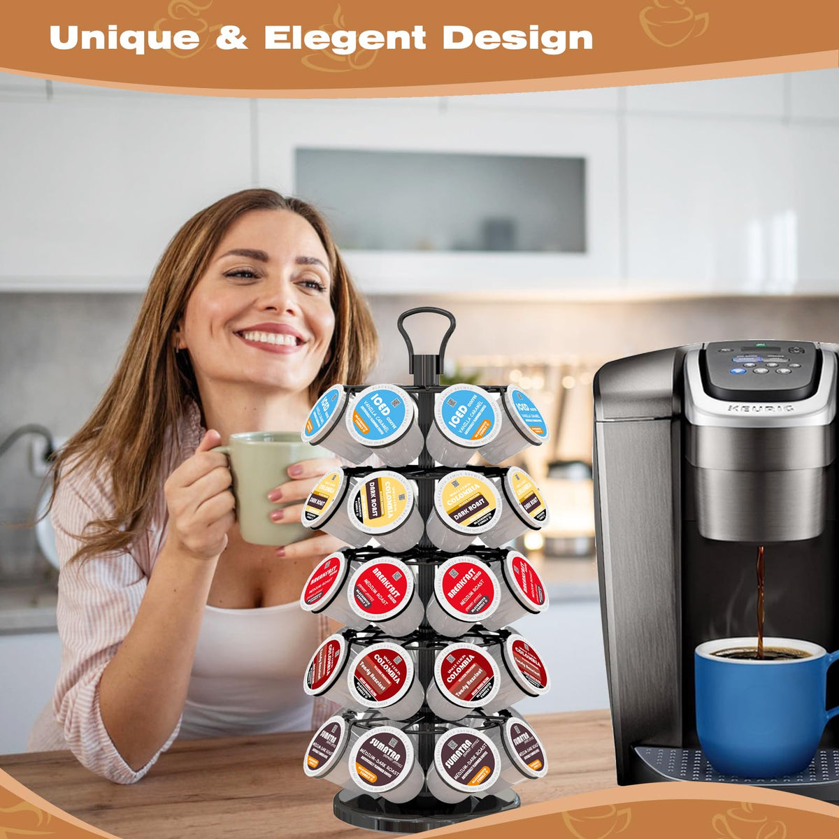 BLACKSMITH FAMILY 40-pod carousel space-saving-design showcases compact kitchen organization