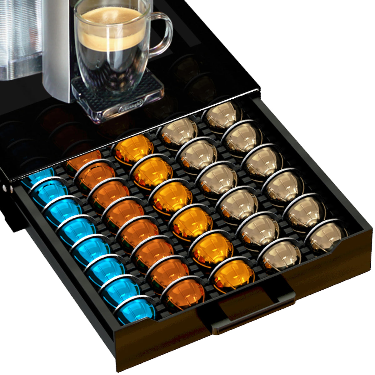 BLACKSMITH FAMILY Vertuo Pod Holder Drawer stores up to 50 big Vertuo pods