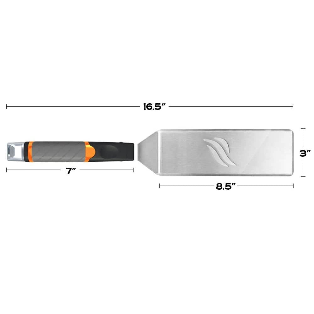 Blackstone 5195 spatula handle grip view highlighting slip-resistant grip for secure turning