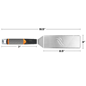 Blackstone 5195 spatula handle grip view highlighting slip-resistant grip for secure turning