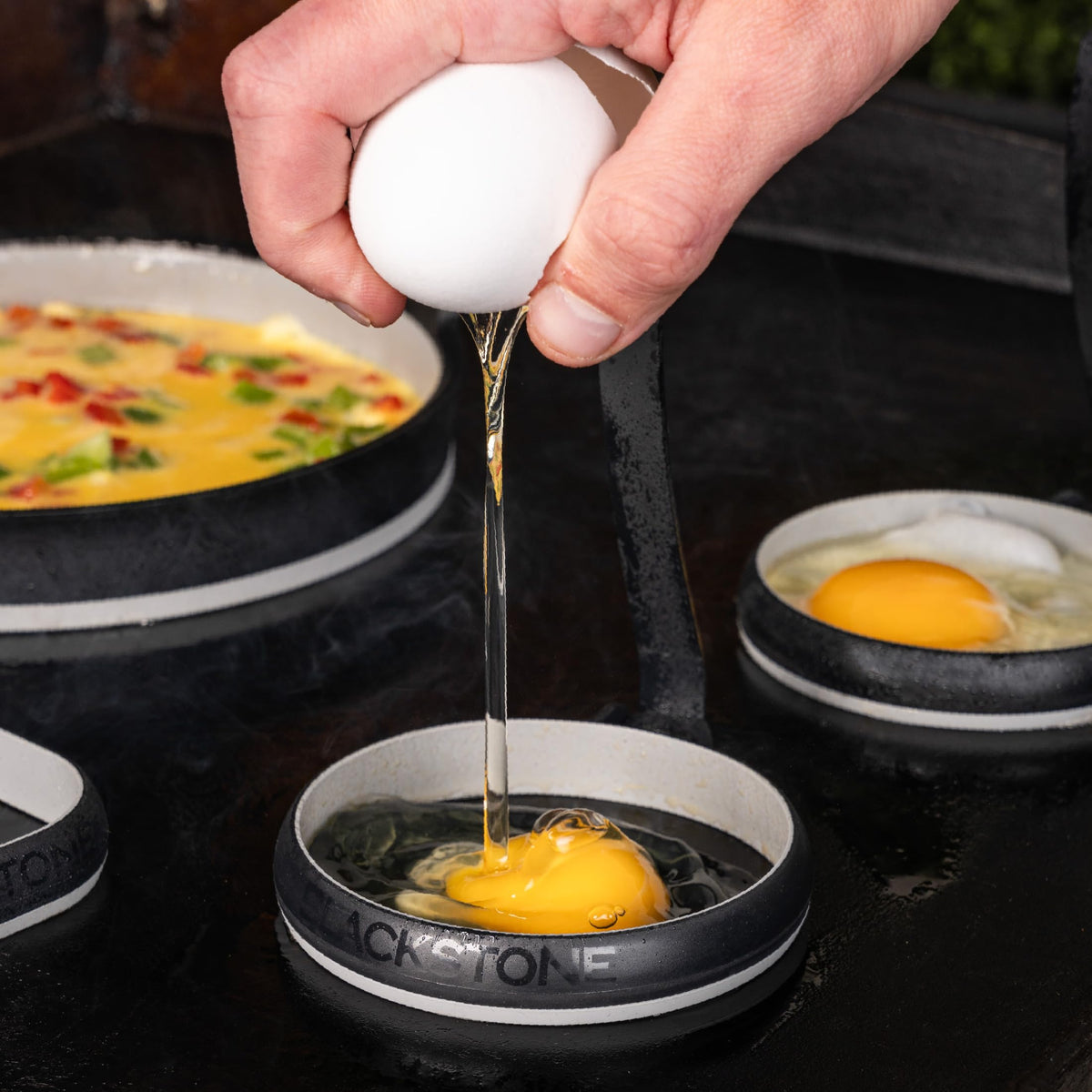 Blackstone egg ring kit is dishwasher-safe for quick cleanup.