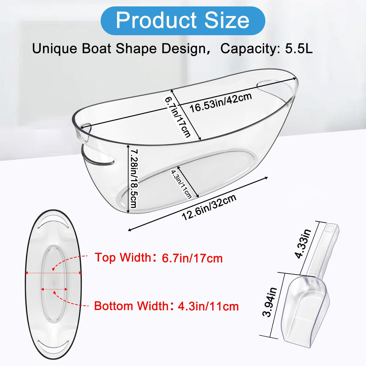 Blaithom clear acrylic ice bucket showcasing elegant beverage service