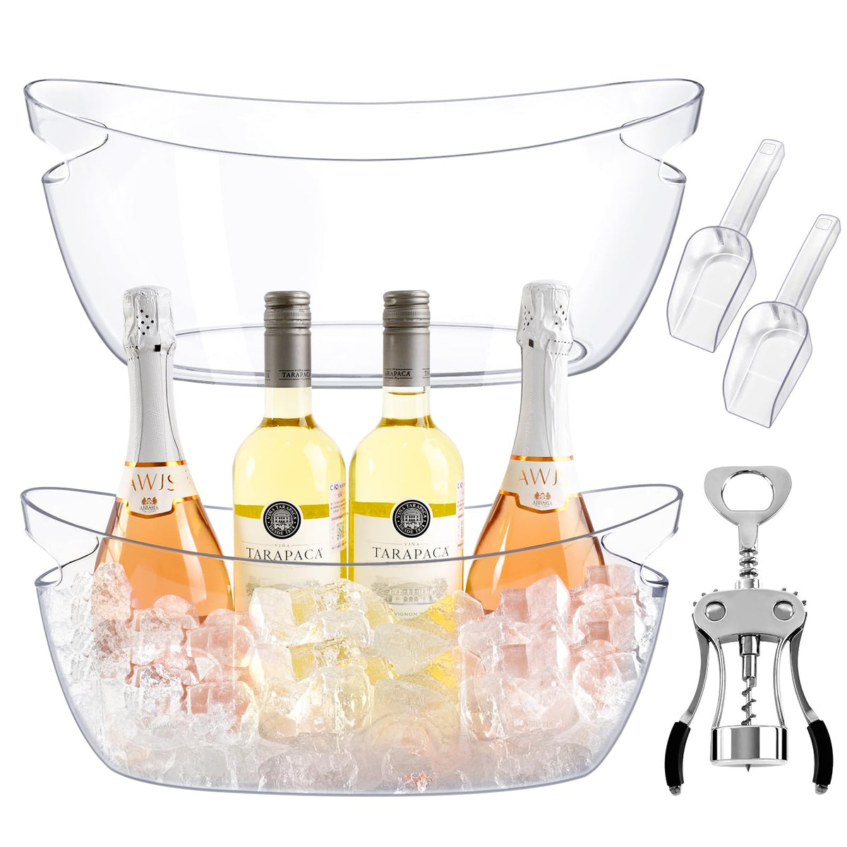 Blaithom 2-pack ice buckets in clear acrylic for chilled drinks