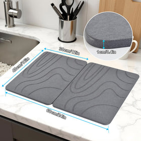 Blaithom stone drying mat on counter for quick dish drying.