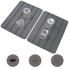 Blaithom stone drying mat with vertical stripes improves quick air-drying of dishes.