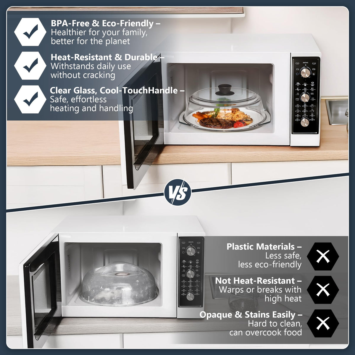 Blakna borosilicate glass lid resists heat while preserving food texture