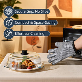 Blakna dishwasher safe glass cover for easy cleanup after meals