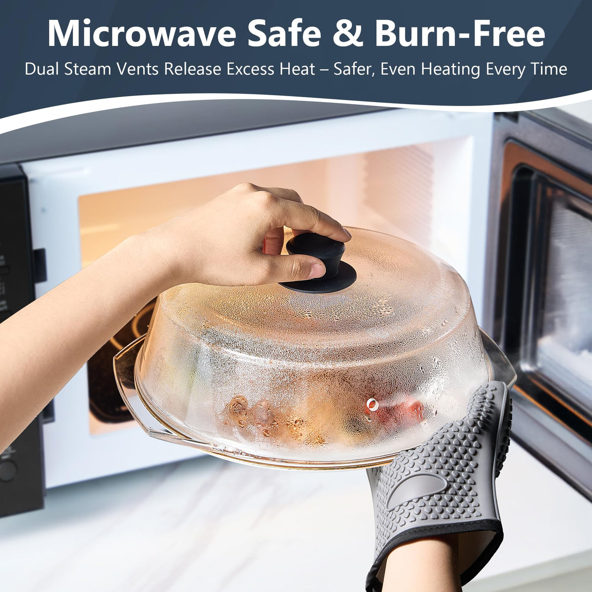 Blakna heat resistant oven mitts pair protects hands when removing hot glass