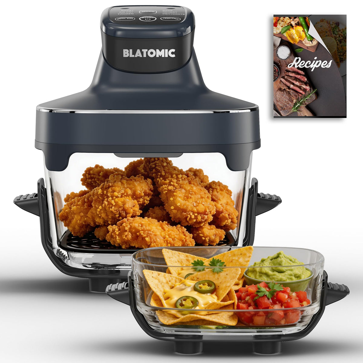 BLATOMIC 6-in-1 air fryer with LED display for quick meals