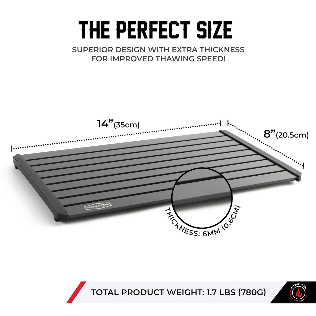 BLAZIN' THAW aluminium plate provides even warmth for mess-free thawing