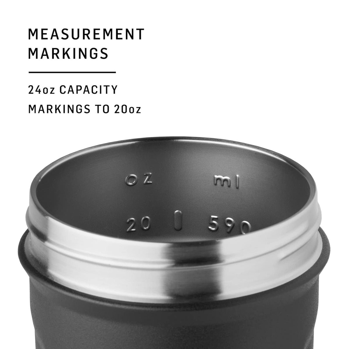 Insulated stainless steel body keeps drinks cold for extended periods