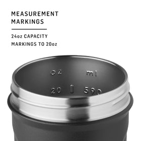 Insulated stainless steel body keeps drinks cold for extended periods