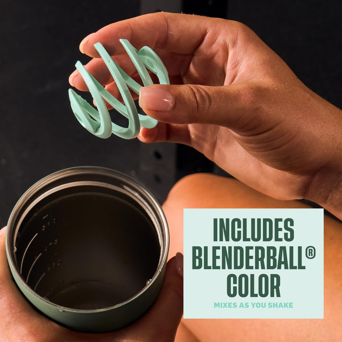 BlenderBottle Seaglass straw attachment ideal for sipping on the move
